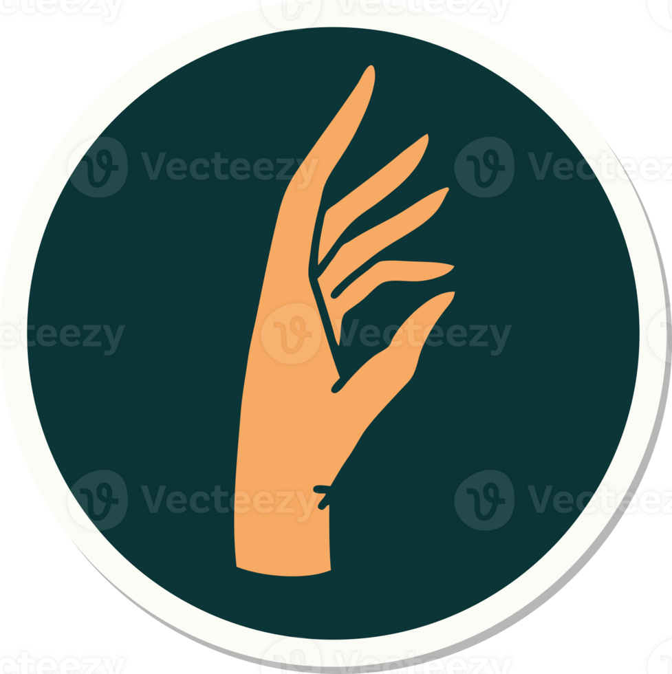 sticker of tattoo in traditional style of a hand png