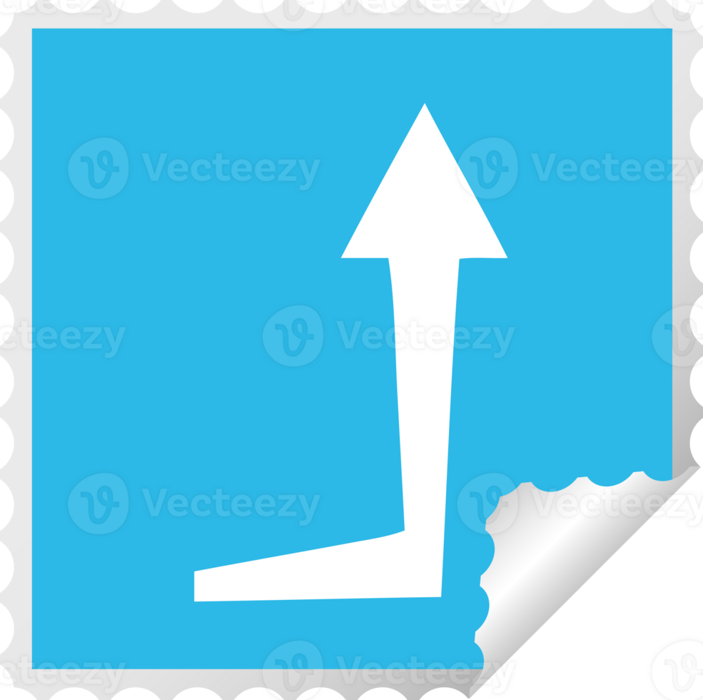 square peeling sticker quirky cartoon arrow png