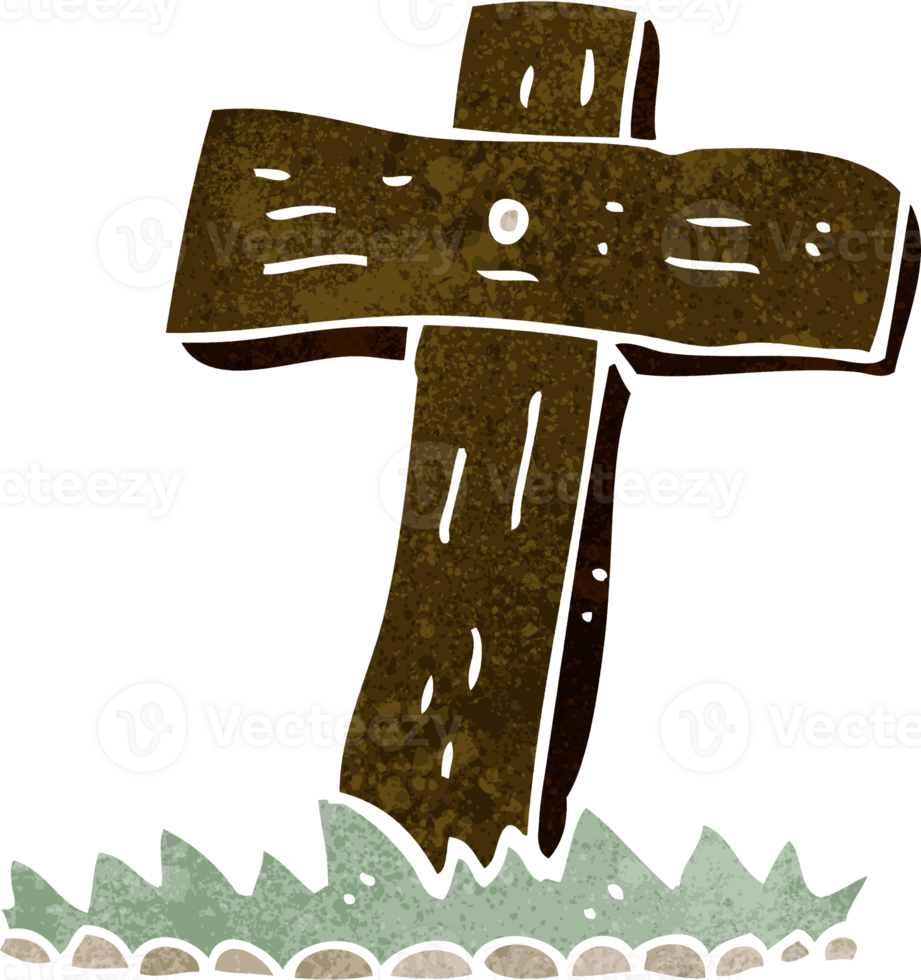 cartoon wooden cross grave png