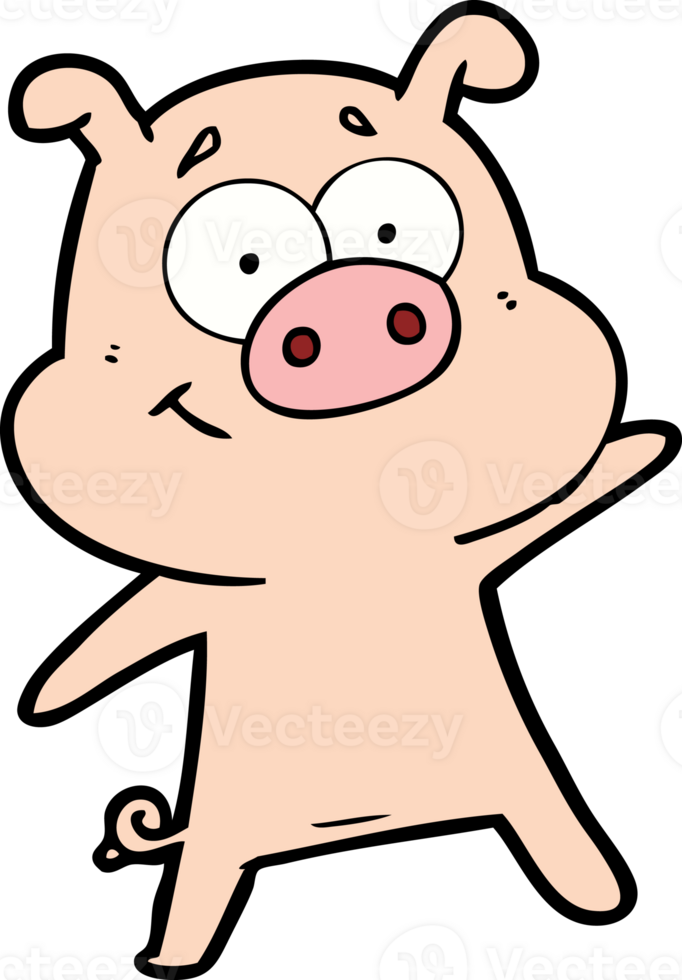 happy cartoon pig png