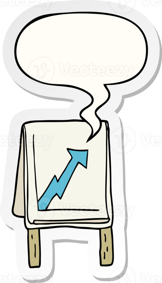 cartone animato attività commerciale grafico con freccia con discorso bolla etichetta png