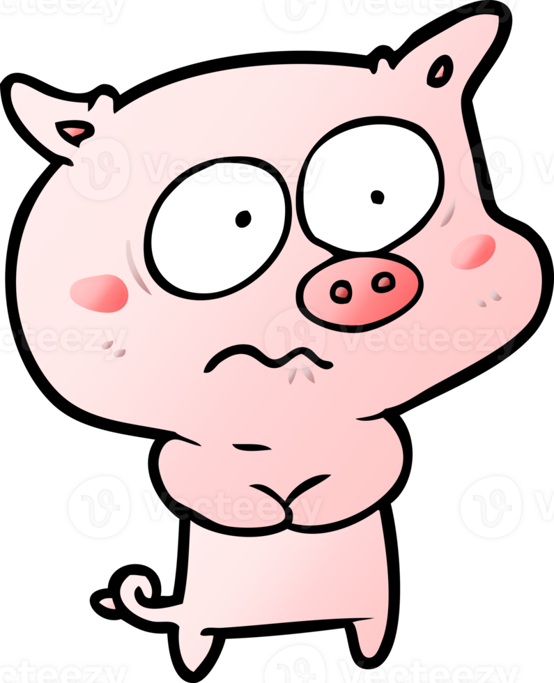 cartoon nervous pig png