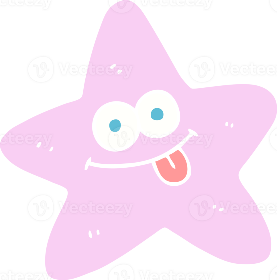 flat color illustration of starfish png