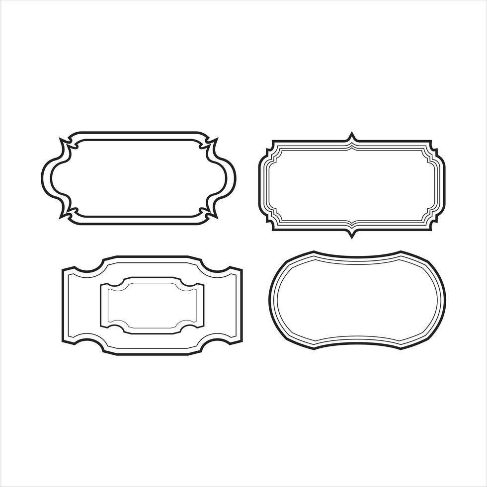 Set of simple line frames vector