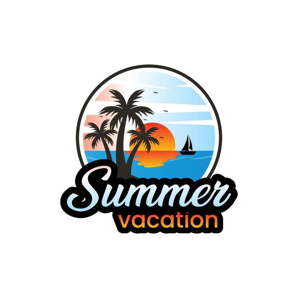 Summer vacation logo vector