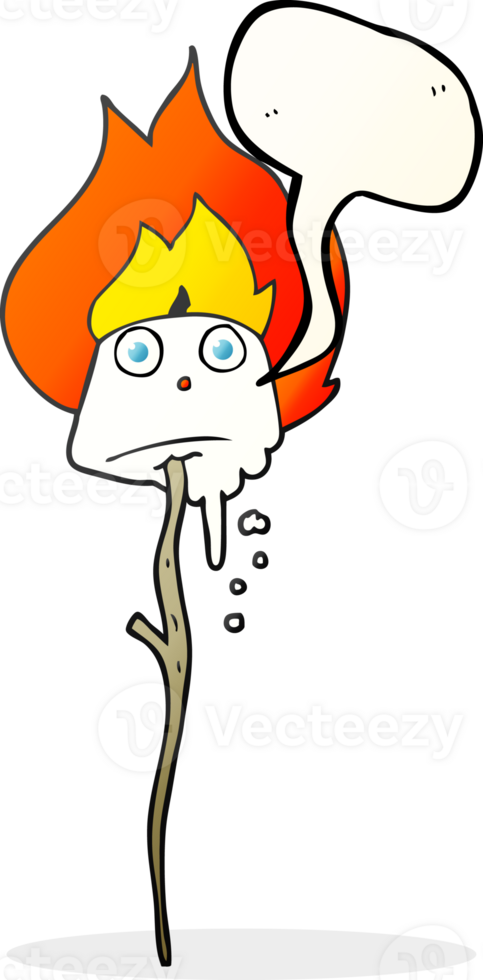 hand drawn speech bubble cartoon toasted marshmallow png