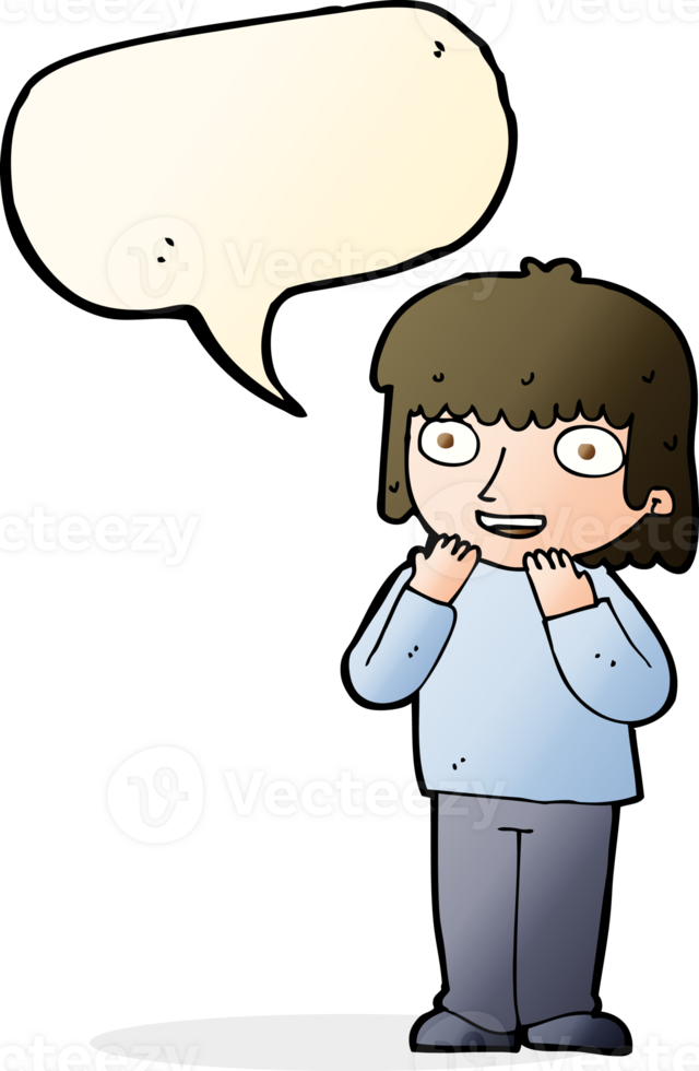 cartoon excited person with speech bubble png