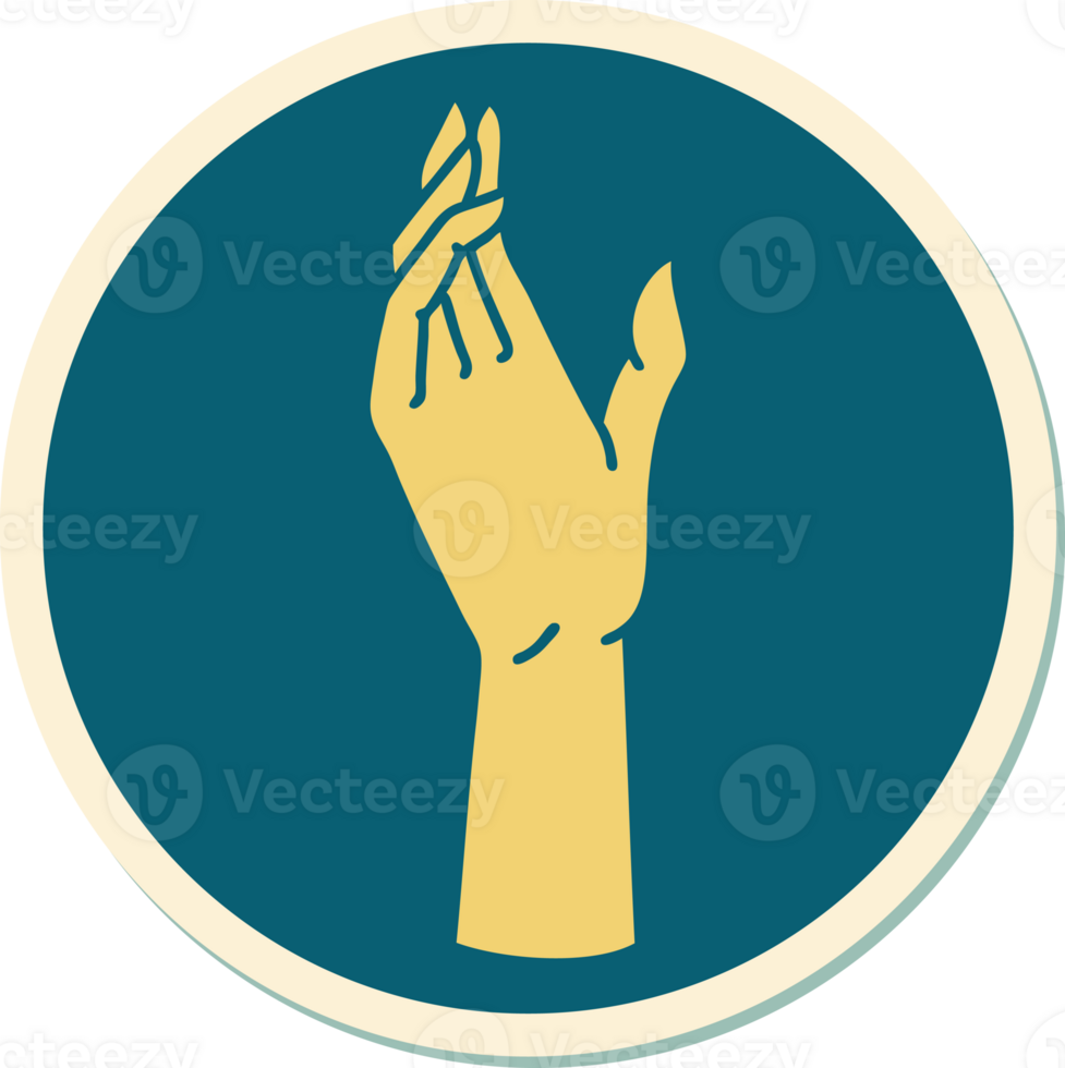 sticker of tattoo in traditional style of a hand png