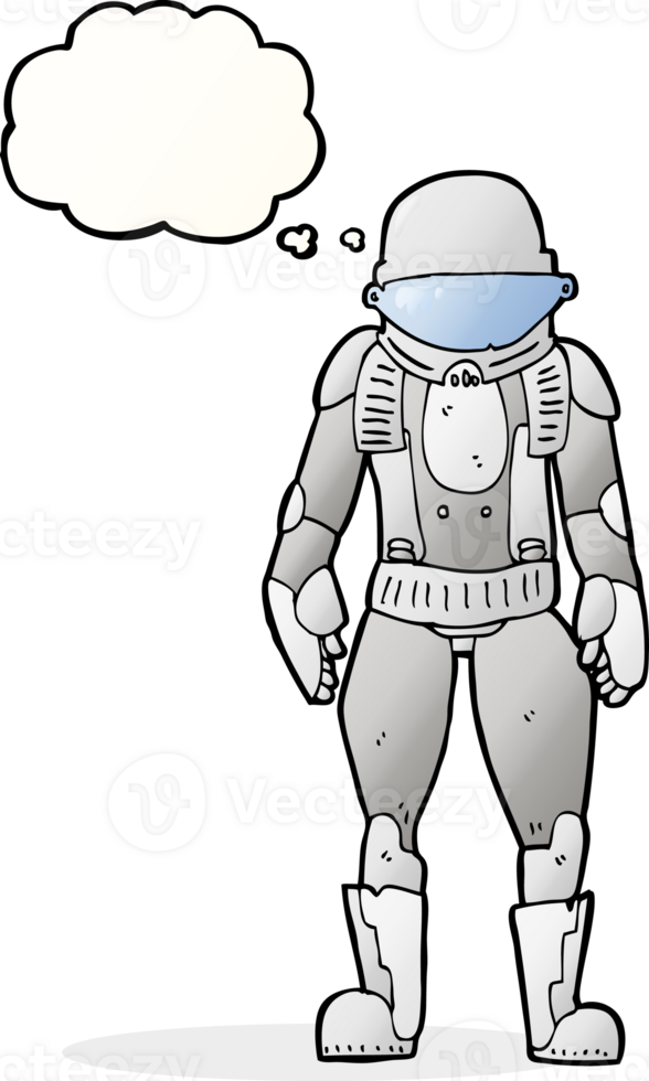 cartoon astronaut with thought bubble png
