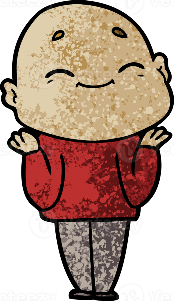 happy cartoon bald man png