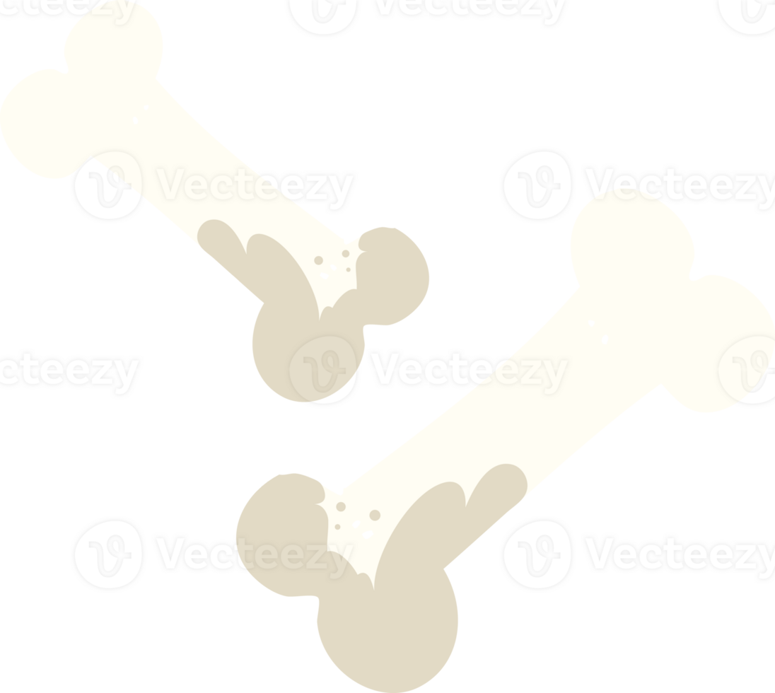 flat color illustration of old bones png