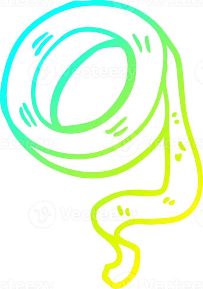 cold gradient line drawing of a cartoon sticky tape png