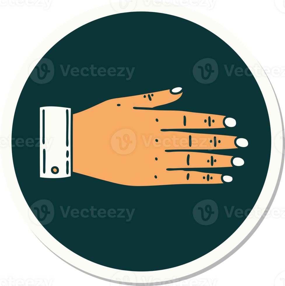sticker of tattoo in traditional style of a hand png
