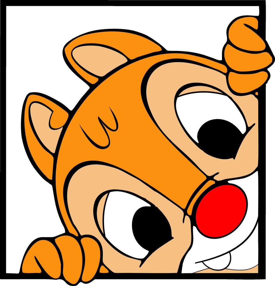 two squirrels are peeking vector