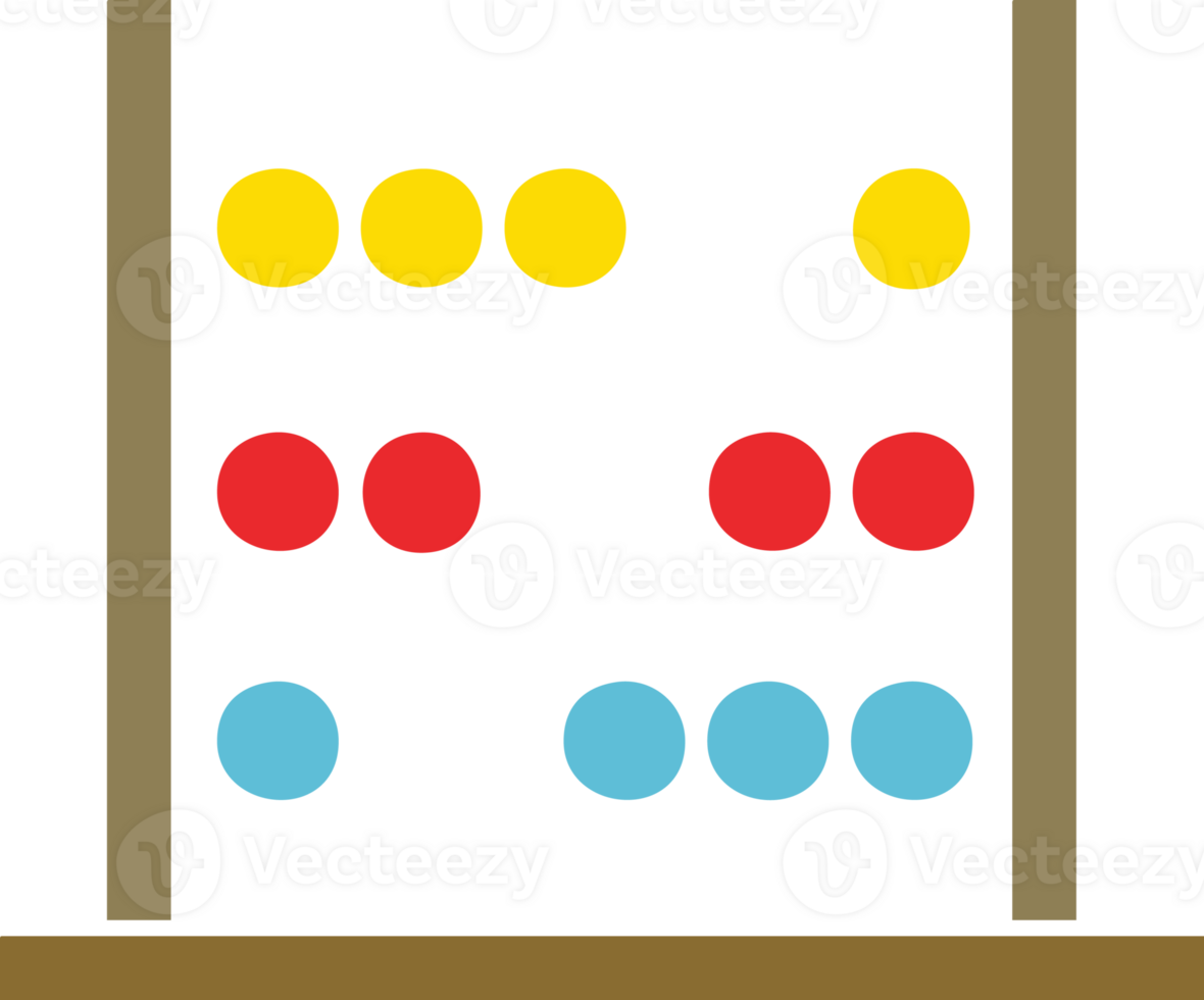 flat color retro cartoon of a maths abacus png