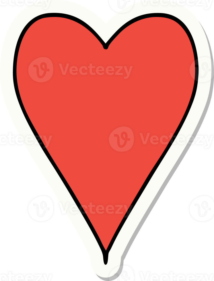 sticker of tattoo in traditional style of a heart png