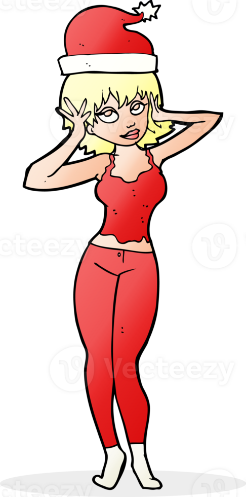 cartoon woman excited about christmas png