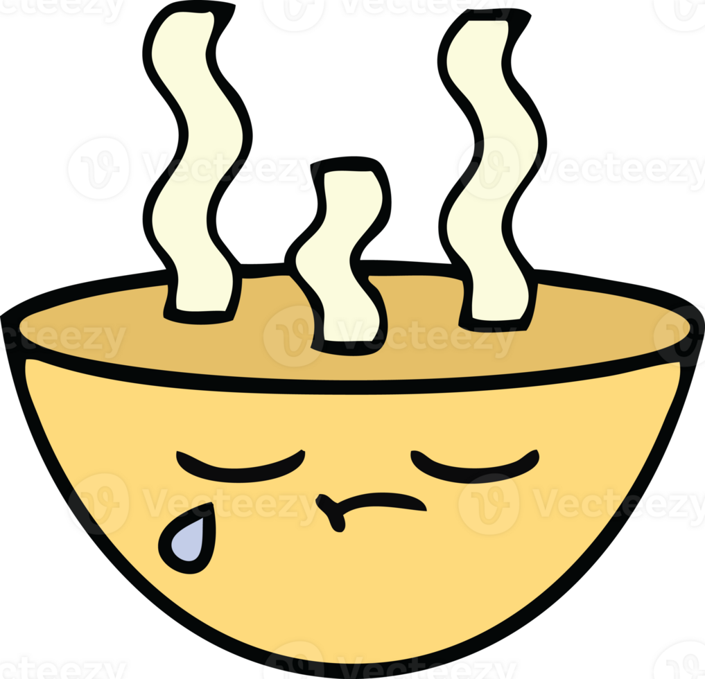 cute cartoon of a bowl of hot soup png