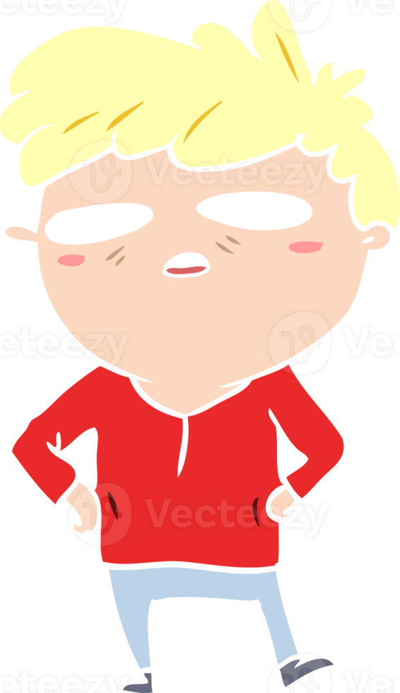 flat color style cartoon impatient man png
