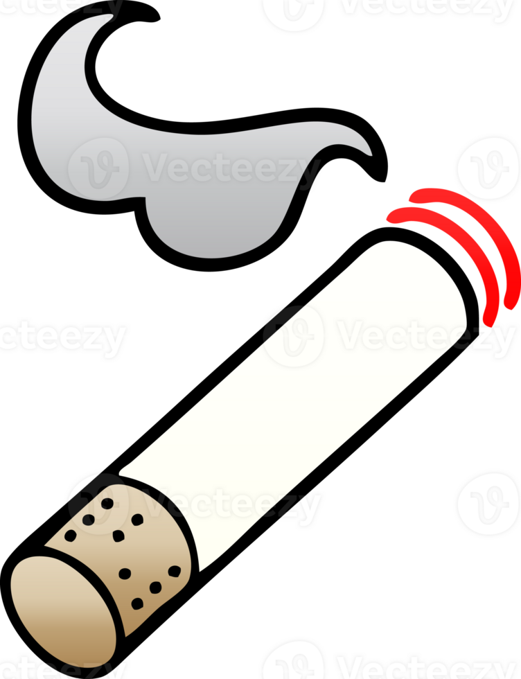 gradient shaded cartoon of a cigarette smoke png