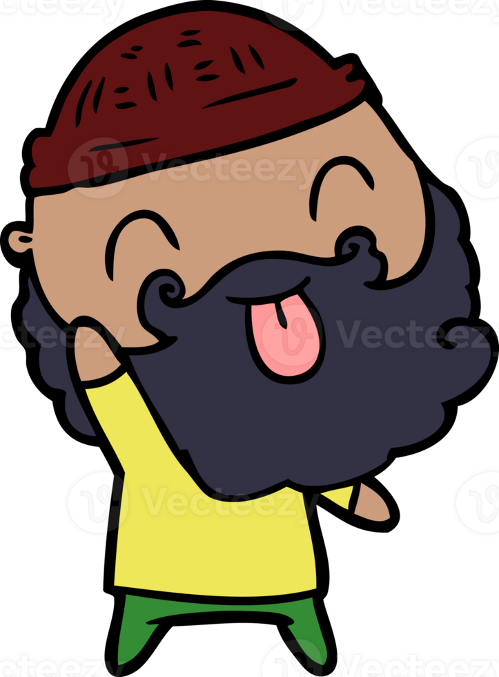 man with beard sticking out tongue png