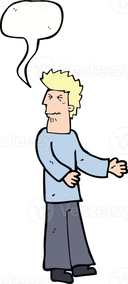cartoon disgusted man with speech bubble png