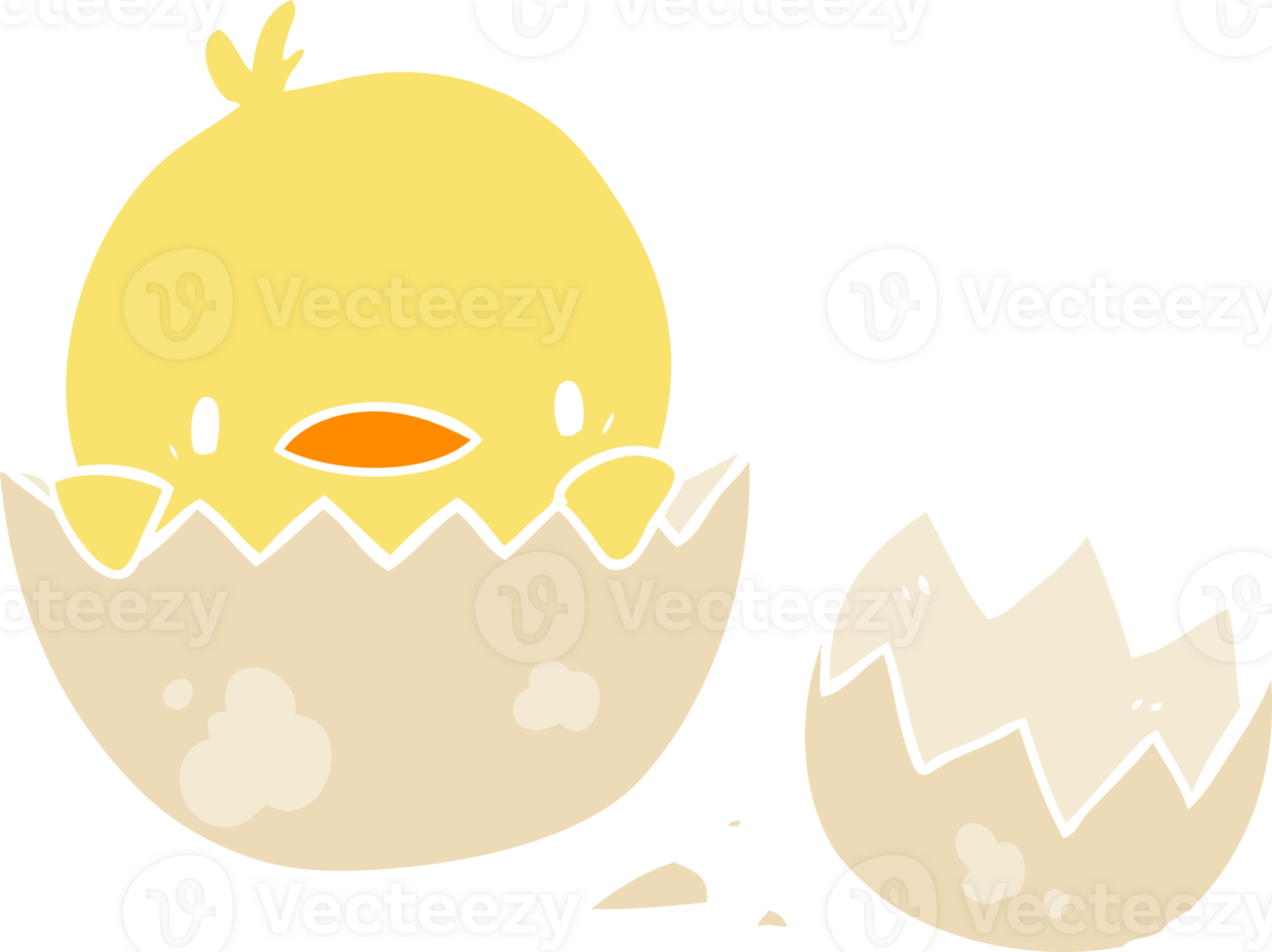 flat color style cartoon chick png