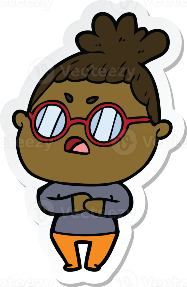 sticker of a cartoon annoyed woman png