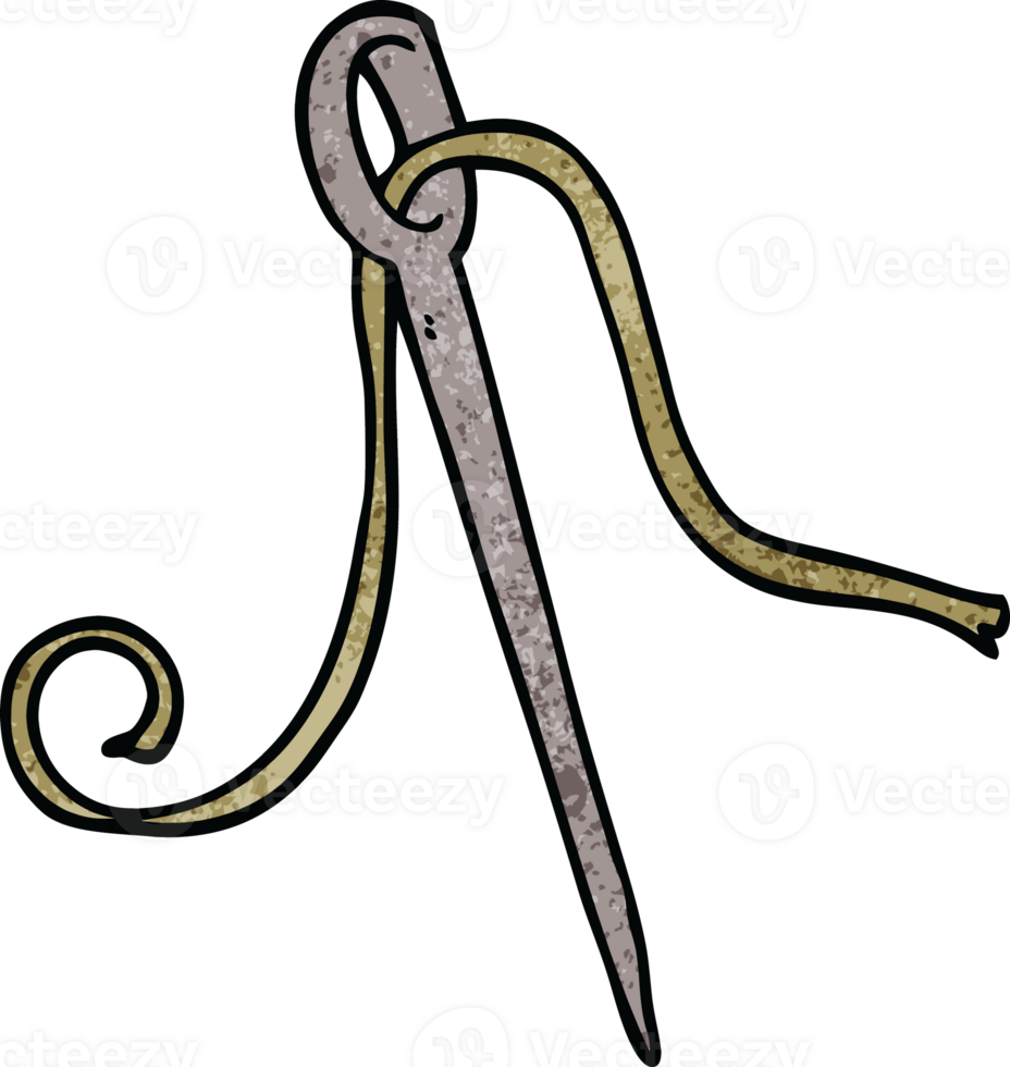 cartoon doodle needle and thread png
