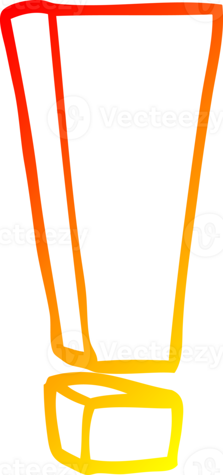warm gradient line drawing of a cartoon exclamation png