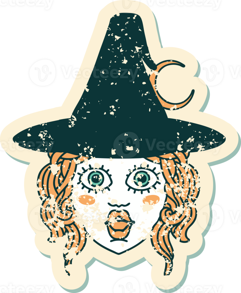 grunge sticker of a human mage character png