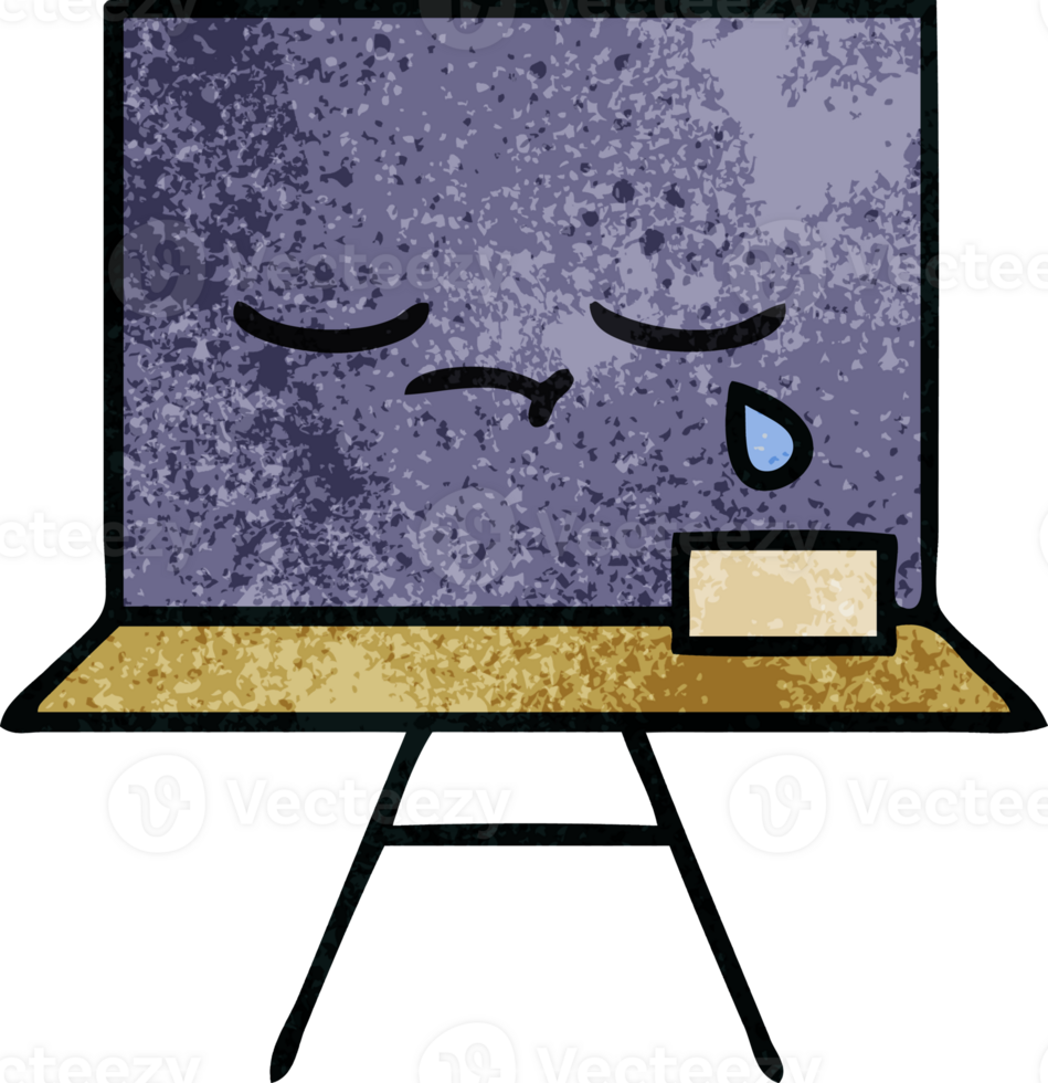 retro grunge texture cartoon of a chalkboard png