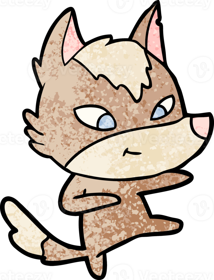 friendly cartoon wolf dancing png