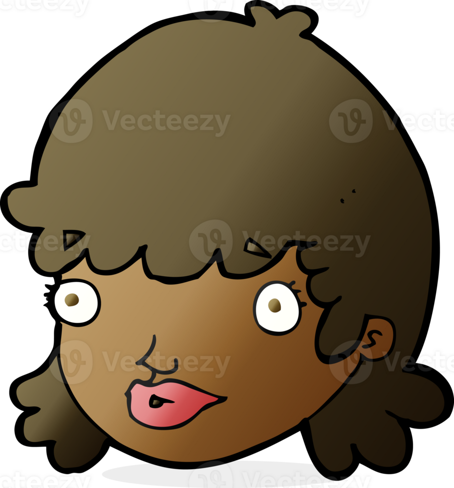 cartoon female face with surprised expression png