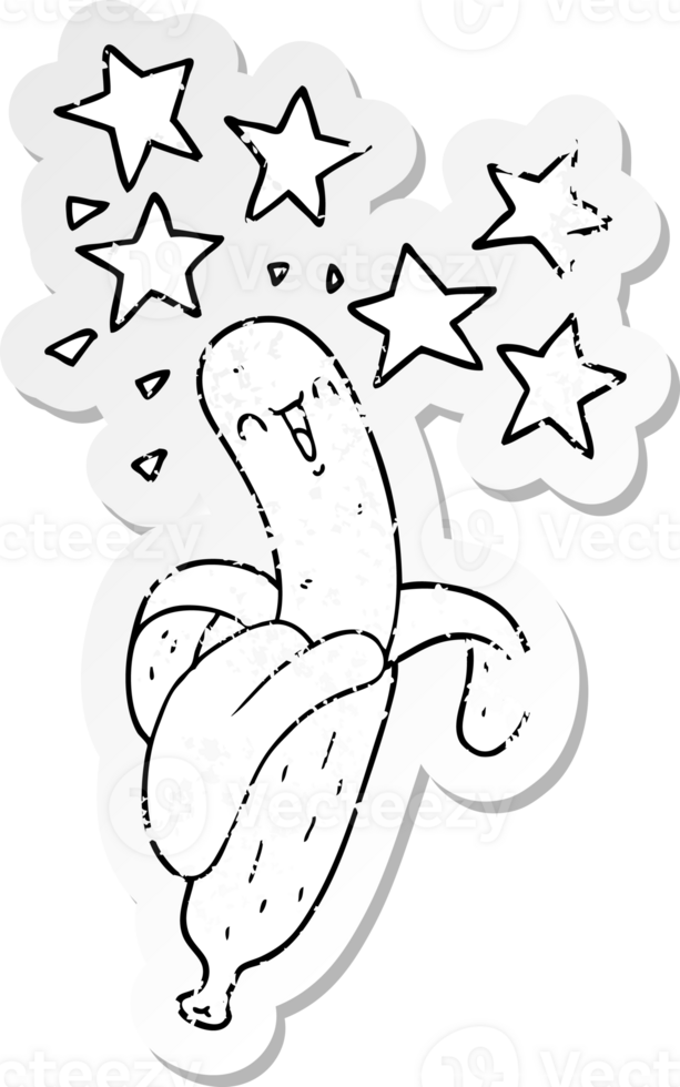 afflitto etichetta di un' cartone animato Magia Banana png