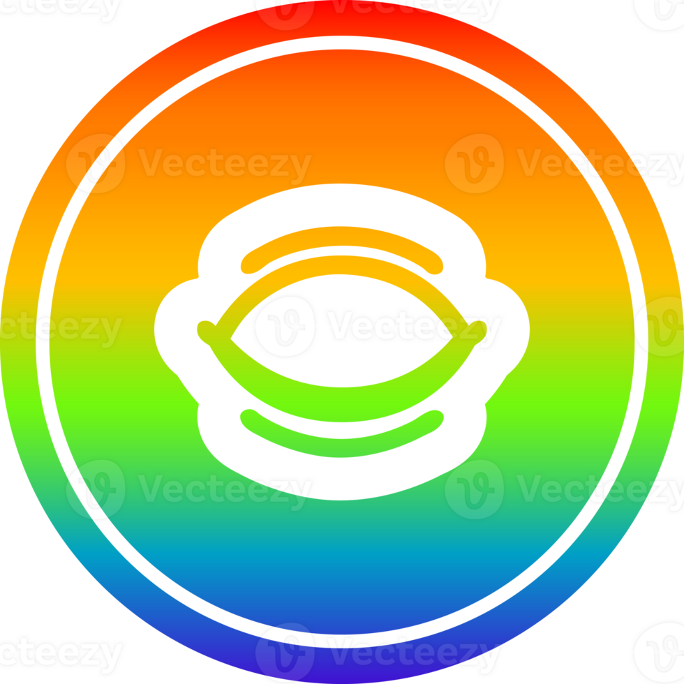 closed eye circular icon with rainbow gradient finish png
