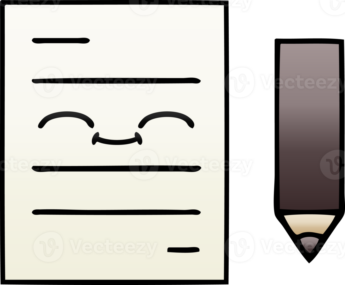 gradient shaded cartoon of a test paper png