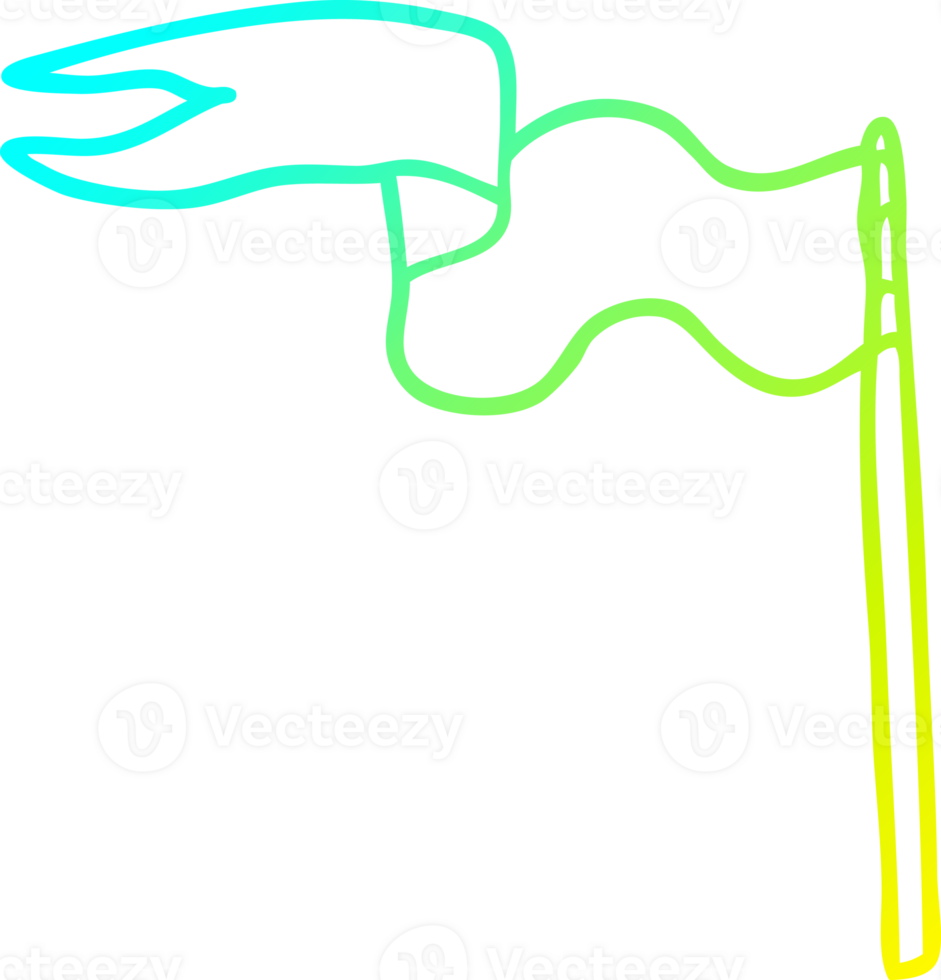 cold gradient line drawing of a cartoon flag png