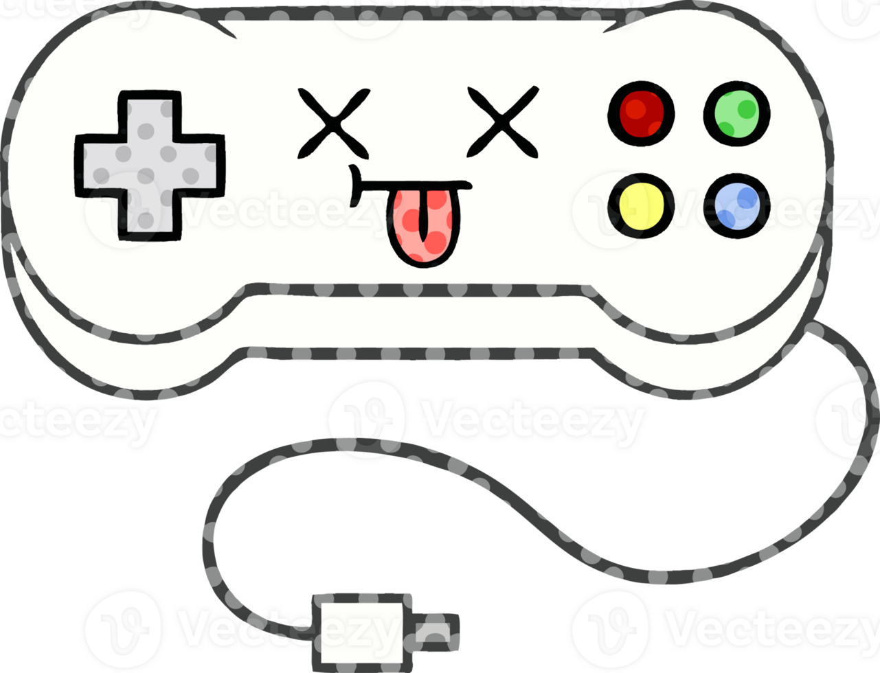 comic book style cartoon of a game controller png