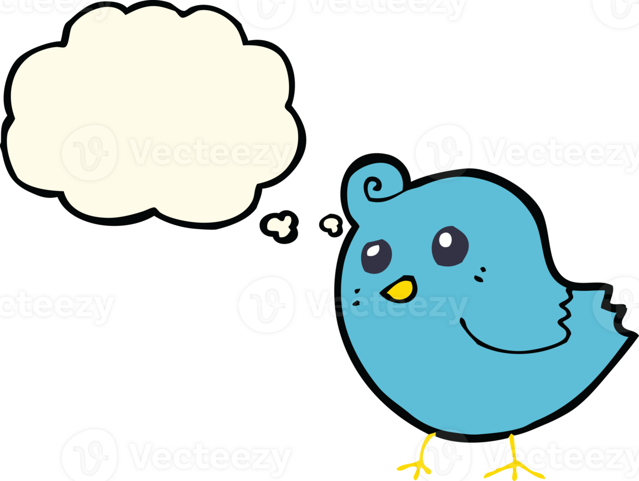 cartoon bird with thought bubble png