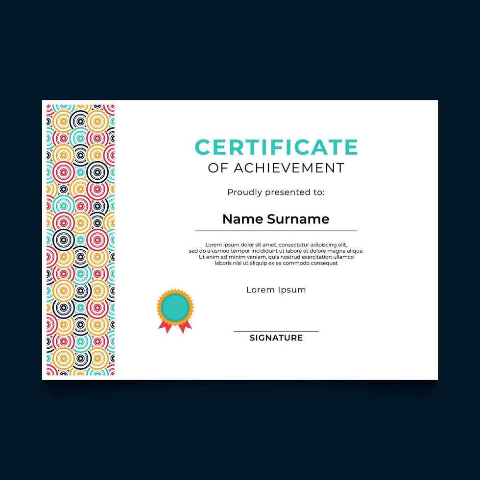 Abstract Geometric Circle Pattern Certificate Design vector