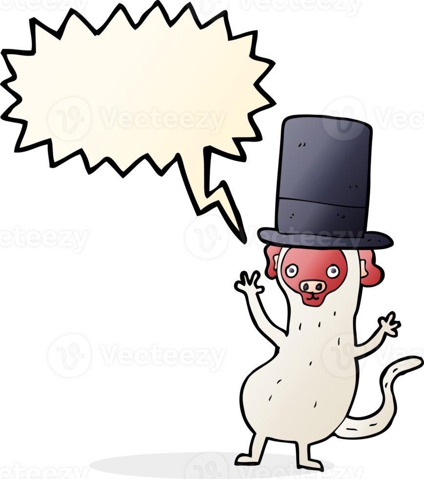 cartoon monkey in top hat with speech bubble png