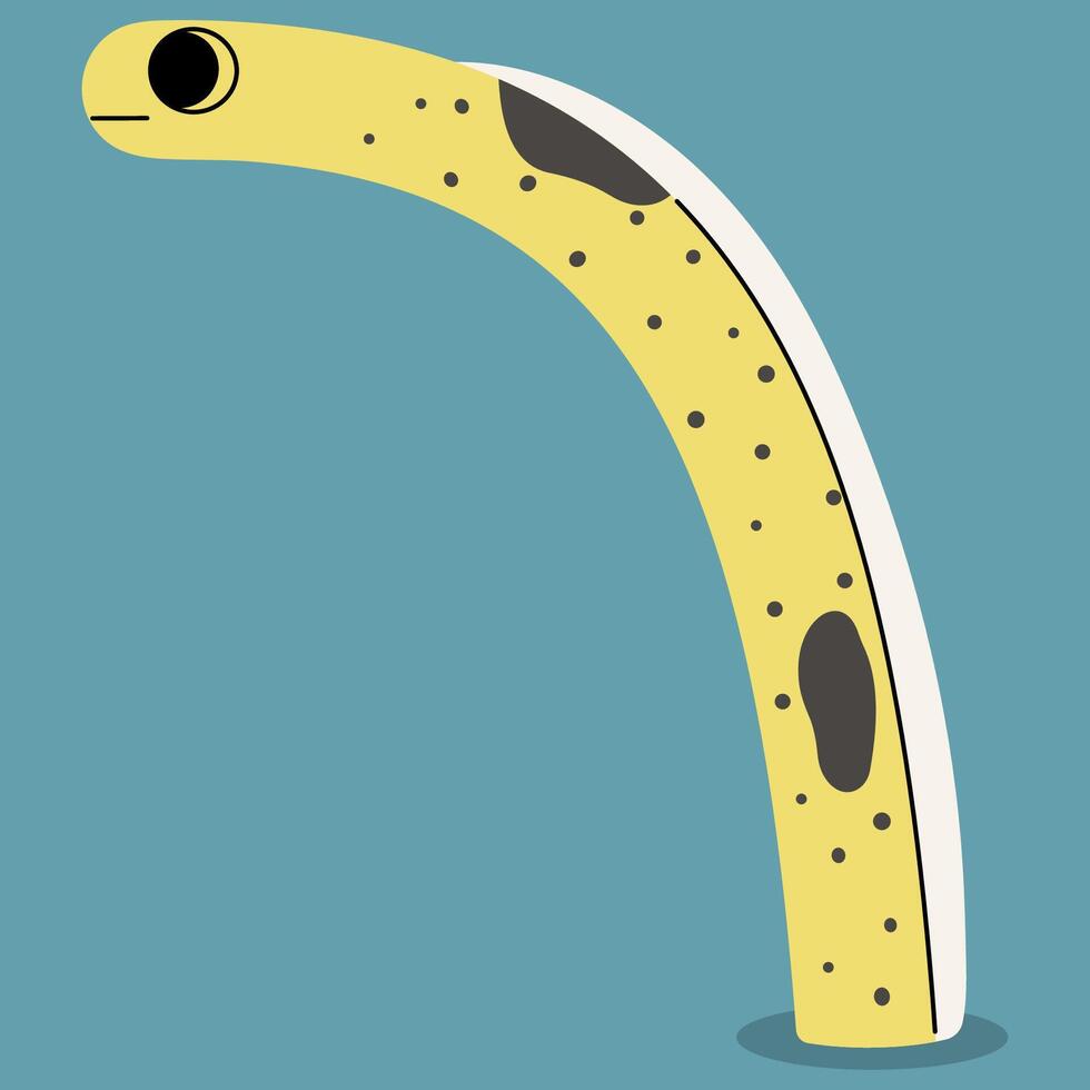 Spotted garden eel single 8 cute on a background, illustration. vector