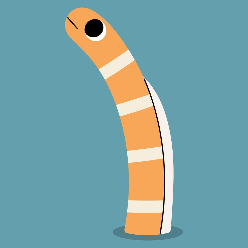 Splendid garden eel single on a blue background, illustration. vector