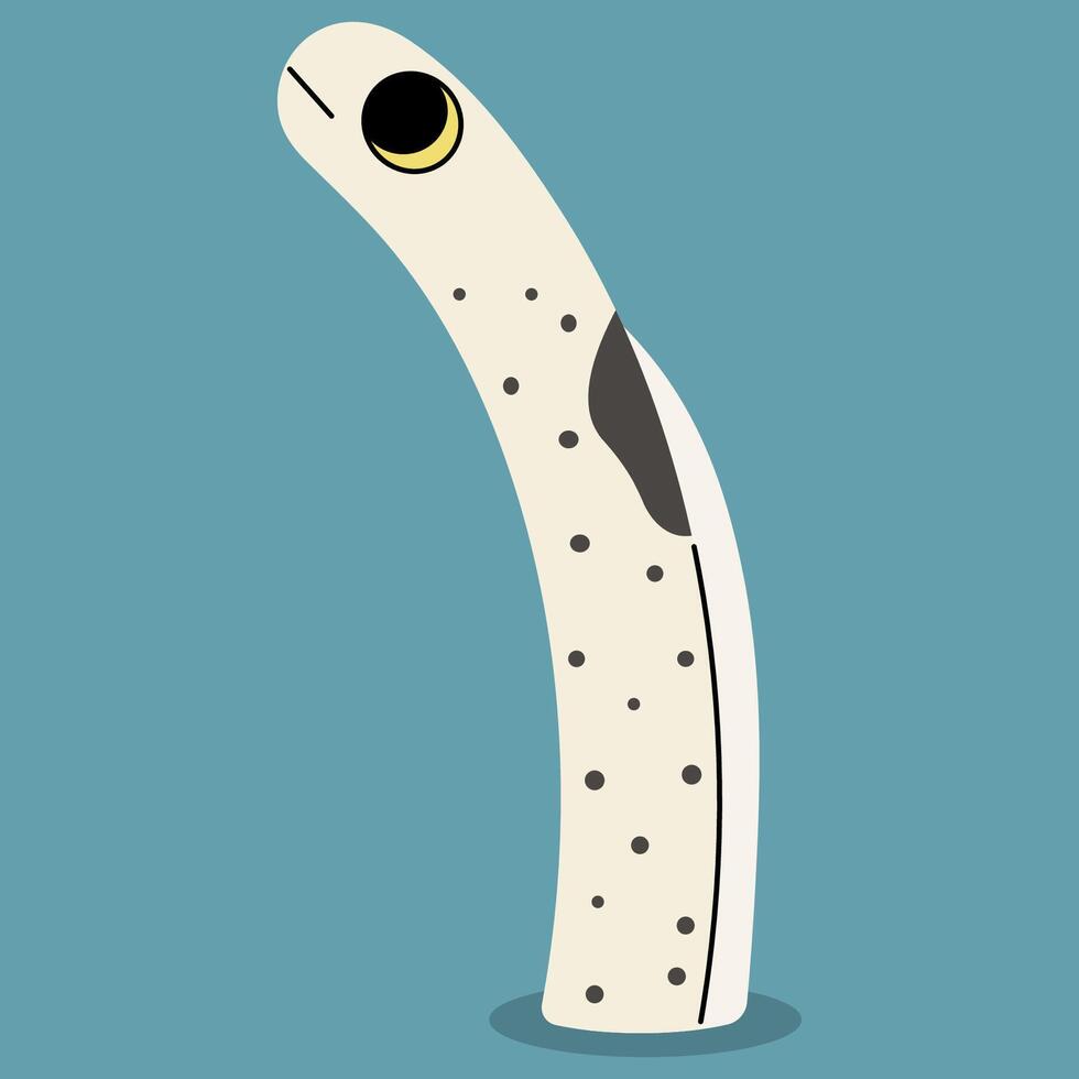 Spotted garden eel single cute on a blue background, illustration. vector