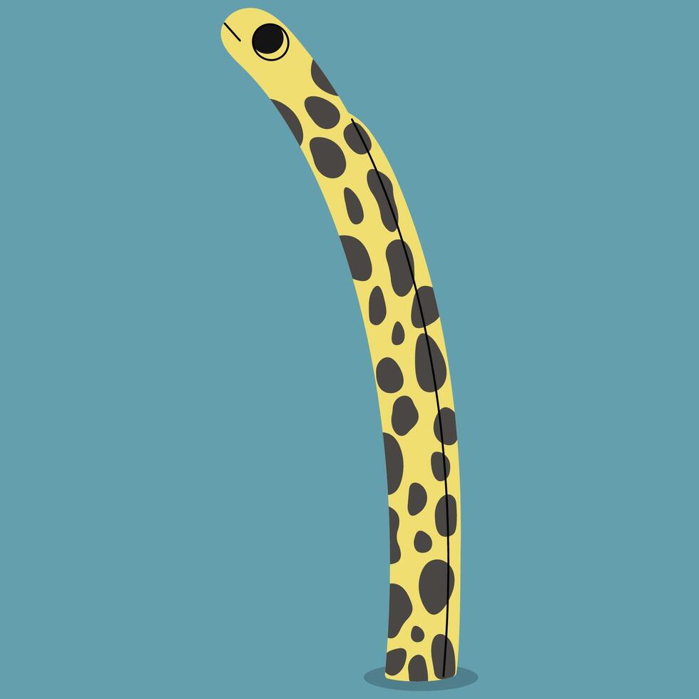 Taylor's garden eel single 5 on a blue background, illustration. vector