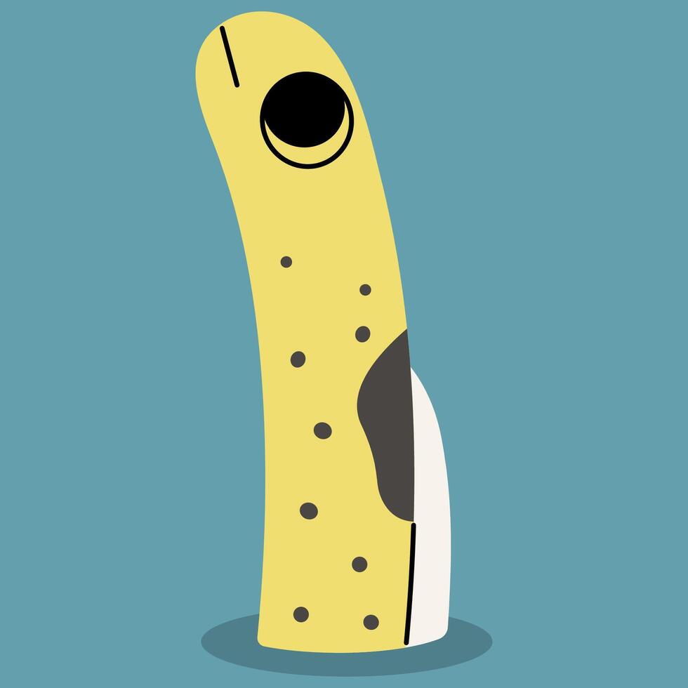 Spotted garden eel single cute on a blue background, illustration. vector