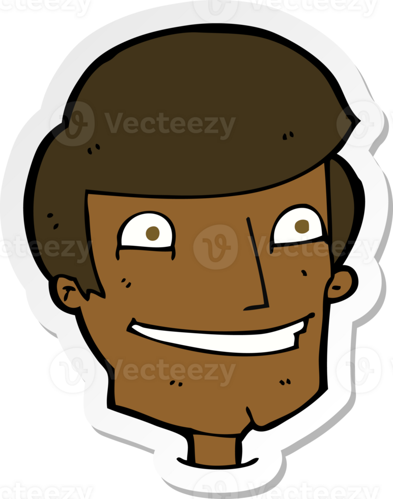 sticker of a cartoon grinning man png