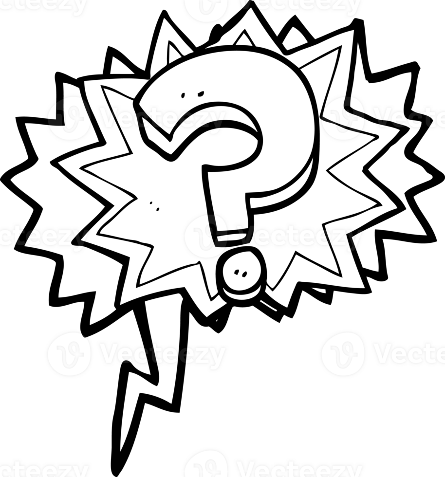 hand drawn speech bubble cartoon question mark png