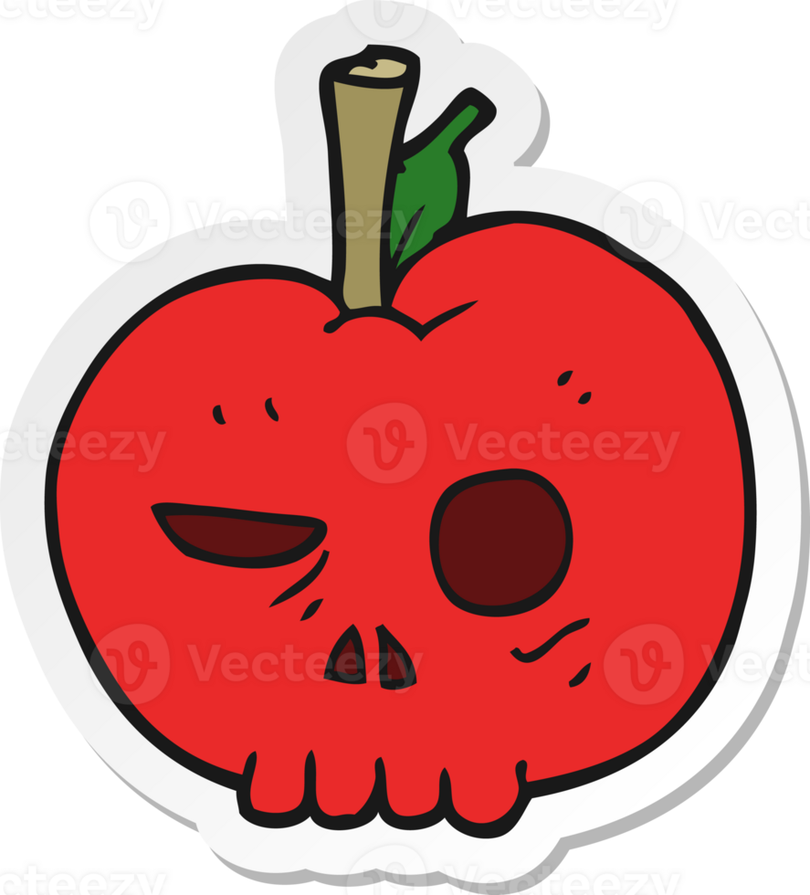 sticker of a cartoon poison apple png